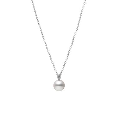 Mikimoto Akoya Pearl and Diamond Pendant 18ct White Gold