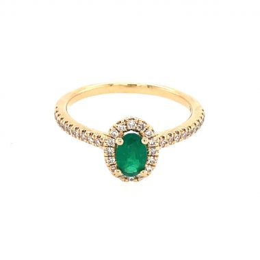 Emerald & Diamond Cluster 18ct Ring