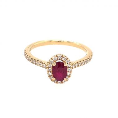 Ruby & Diamond 18ct Cluster Ring