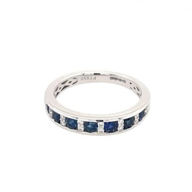 Sapphire & Diamond Platinum Eternity Ring