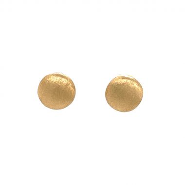 Satin Gold 9ct Button Earrings