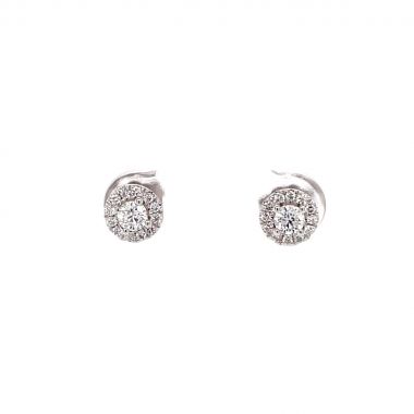 Diamond Cluster 0.45ct White 18ct Earrings