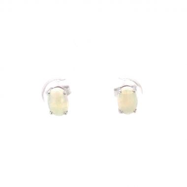 Opal 9ct White Stud Earrings
