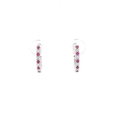 Ruby & Diamond 9ct Earrings