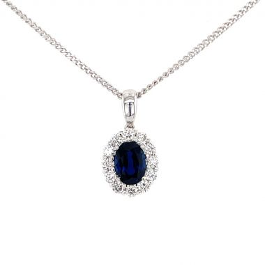 Sapphire & Diamond 18ct Pendant
