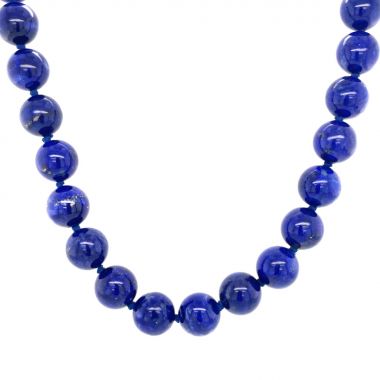 Lapis Beads on Silver Gilt Clasp