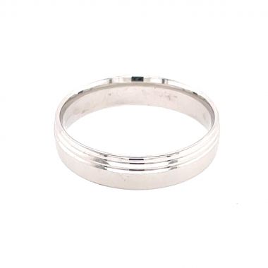18ct 5mm Court Lined Bands