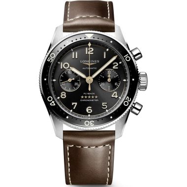 Longines Spirit Automatic Flyback Chronograph Black & Leather 42mm L38214532