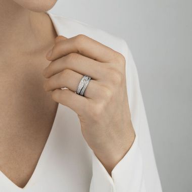 Georg Jensen Fusion End Ring with Diamonds, 18ct