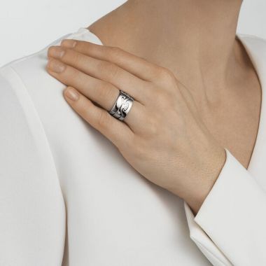 Georg Jensen Fusion Centre Ring with Diamonds, 18ct